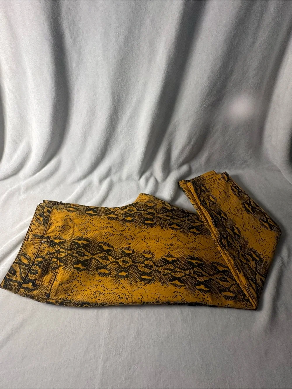 d. jeans Yellow Snake Print Straight Leg Jeans